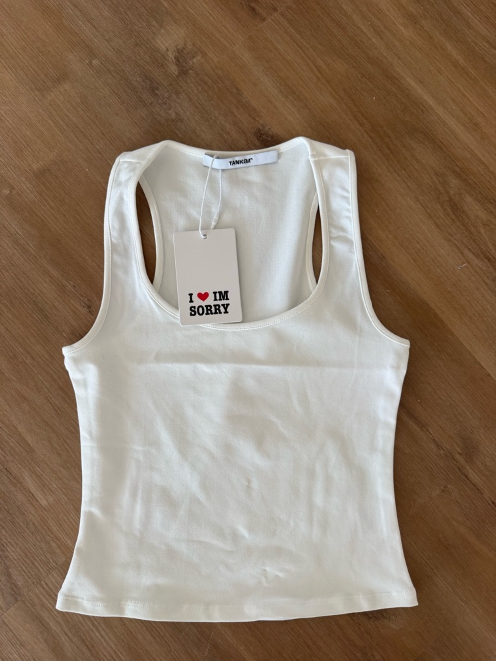 Tankair Women's White Ribbed Scoop Tank